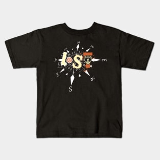 Compass Location Vintage Art Creative Design Kids T-Shirt